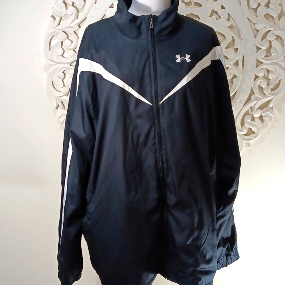 Under Armour Black and White Men's Track Jacket